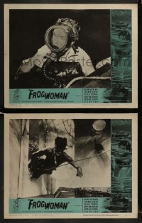 2h842 FROGWOMAN 2 LCs 1959 exploits of sexy diver Dawn Addams, underwater action art!