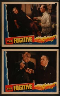 2h844 FUGITIVE 2 LCs 1940 Ralph Richardson, Diana Wynyard, On the Night of the Fire, English crime!