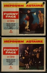 2h845 FUNNY FACE 2 LCs 1957 Stanley Donen, great images of Audrey Hepburn and Kay Thompson dancing!