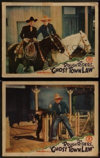 2h850 GHOST TOWN LAW 2 LCs 1942 great western images of Rough Riders Buck Jones and Tim McCoy!