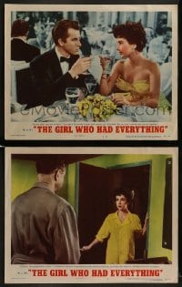 2h853 GIRL WHO HAD EVERYTHING 2 LCs 1953 Elizabeth Taylor, William Powell, Fernando Lamas!