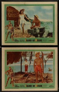 2h879 ISLAND OF DESIRE 2 LCs 1952 sexy Linda Darnell & Tab Hunter in tropical adventure!