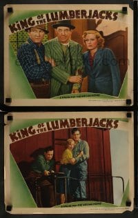 2h889 KING OF THE LUMBERJACKS 2 LCs 1940 great images of tough logger John Payne & Gloria Dickson!