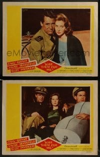 2h890 KISS THEM FOR ME 2 LCs 1957 great images of Cary Grant, sexy Suzy Parker, Stanley Donen!