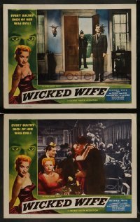 2h990 WICKED WIFE 2 LCs 1955 Nigel Patrick, Moira Lister, super sexy English bad girl!