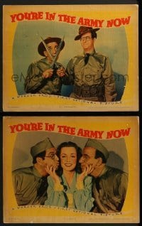 2h998 YOU'RE IN THE ARMY NOW 2 LCs 1941 wacky Jimmy Durante & Phil Silvers w/sexy Jane Wyman!