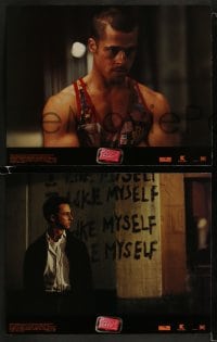 2h523 FIGHT CLUB 5 lobby cards 1999 portraits of Edward Norton and Brad Pitt & bar of soap!