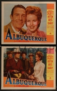 2h017 ALBUQUERQUE 8 LCs 1948 Randolph Scott, Gabby Hayes, Barbara Britton in New Mexico!