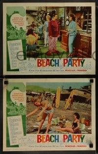2h508 BEACH PARTY 5 LCs 1963 images of Frankie Avalon & Annette Funicello, surfing & romance!