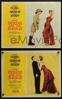 2h052 BIRDS & THE BEES 8 LCs 1956 wacky images of George Gobel, Mitzi Gaynor, & David Niven!