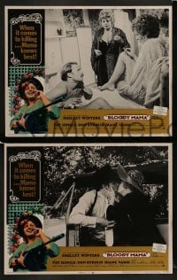 2h056 BLOODY MAMA 8 LCs 1970 Roger Corman, AIP, crazy Shelley Winters with tommy gun, Robert De Niro