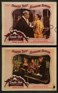 2h692 DESK SET 3 LCs 1957 great images of Spencer Tracy & Katharine Hepburn!