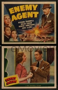 2h117 ENEMY AGENT 8 LCs 1940 Abner Biberman & Richard Cromwell in Universal spy thriller!