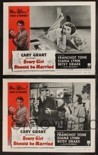 2h481 EVERY GIRL SHOULD BE MARRIED 6 LCs R1954 hapless Cary Grant, Diana Lynn, Betsy Drake!