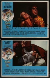 2h142 FULL MOON HIGH 8 LCs 1980 Larry Cohen, border art of sexy girl with knife chasing werewolf!