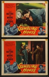 2h707 GAMBLING HOUSE 3 LCs 1951 great images of Victor Mature as Mike Fury, sexy Terry Moore!