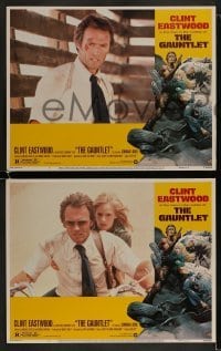 2h434 GAUNTLET 7 LCs 1977 Clint Eastwood & Sondra Locke, border art by Frank Frazetta!