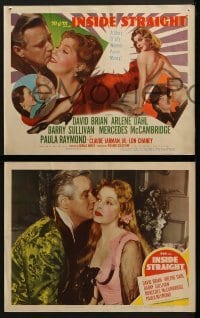 2h188 INSIDE STRAIGHT 8 LCs 1951 sexy redhead Arlene Dahl, a story of life, women, power & money!