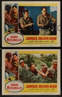 2h727 JUNGLE MOON MEN 3 LCs 1955 Johnny Weissmuller as himself with Jean Byron & Kimba the chimp!