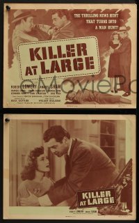 2h209 KILLER AT LARGE 8 LCs 1947 William Beaudine directed, artwork of Robert Lowery, Anabel Shaw!