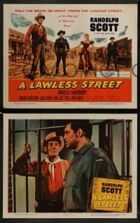 2h217 LAWLESS STREET 8 LCs 1955 top gun Randolph Scott is out of luck, bullets & his woman too!