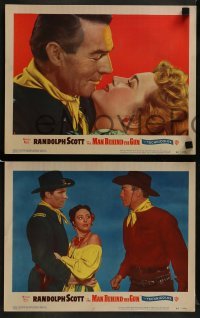 2h230 MAN BEHIND THE GUN 8 LCs 1952 images of Randolph Scott, pretty Patrice Wymore, Lina Romay!