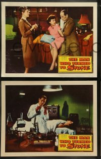 2h491 MAN WHO TURNED TO STONE 6 LCs 1957 Victor Jory practices unholy medicine, cool horror images!