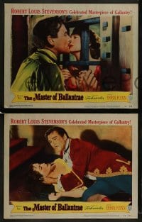 2h234 MASTER OF BALLANTRAE 8 LCs 1953 Errol Flynn, Robert Louis Stevenson story, pirate adventure!