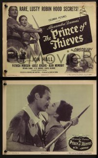 2h279 PRINCE OF THIEVES 8 LCs 1947 Jon Hall as Robin Hood romances Patricia Morison as Maid Marian!