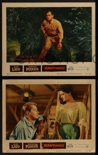 2h312 SANTIAGO 8 LCs 1956 Alan Ladd & Rossana Podesta in the jungle, Lloyd Nolan!