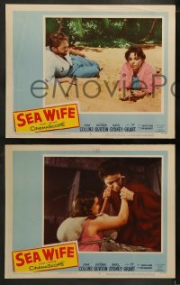 2h647 SEA WIFE 4 LCs 1957 cool images of sexiest Joan Collins in the title role w/ Richard Burton!