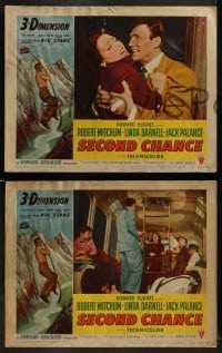 2h498 SECOND CHANCE 6 3D LCs 1953 Robert Mitchum & Linda Darnell, cool art of cable car!