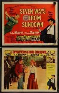 2h321 SEVEN WAYS FROM SUNDOWN 8 LCs 1960 cowboys Audie Murphy & Barry Sullivan!