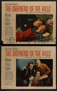 2h327 SHEPHERD OF THE HILLS 8 LCs R1955 great images of John Wayne, Betty Field & Harry Carey!