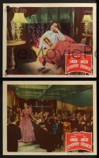 2h763 SLIGHTLY FRENCH 3 LCs 1948 great images of pretty Dorothy Lamour & Don Ameche!