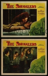 2h499 SMUGGLERS 6 LCs 1948 Michael Redgrave, Richard Attenborough, big & bold as the raging sea!