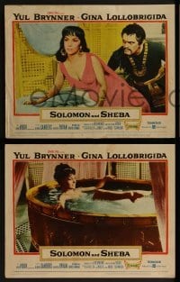 2h454 SOLOMON & SHEBA 7 LCs 1959 Yul Brynner with hair & super sexy Gina Lollobrigida!