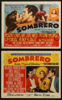 2h339 SOMBRERO 8 LCs 1953 Ricardo Montalban with Pier Angeli & super sexy Cyd Charisse!
