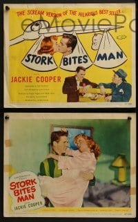 2h357 STORK BITES MAN 8 LCs 1947 Jackie Cooper & Randall have a baby, delivered of course by bird!