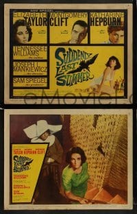 2h361 SUDDENLY, LAST SUMMER 8 LCs 1960 Katherine Hepburn, Liz Taylor, Clift, Tennessee Williams!