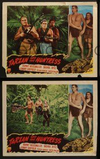 2h773 TARZAN & THE HUNTRESS 3 LCs 1947 Johnny Weissmuller, Brenda Joyce & Johnny Sheffield!
