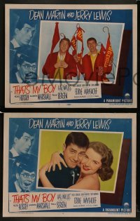 2h372 THAT'S MY BOY 8 LCs 1951 cool images wacky college students Dean Martin & Jerry Lewis!