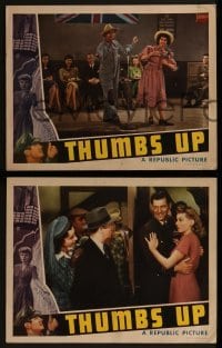 2h775 THUMBS UP 3 LCs 1943 Brenda Joyce, Richard Fraser, Elsa Lanchester!