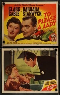 2h382 TO PLEASE A LADY 8 LCs 1950 Clark Gable & Barbara Stanwyck + great art of race cars on tc!