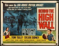 2j541 BEHIND THE HIGH WALL 1/2sh 1956 Tully, smoking Sylvia Sidney, cool art of prisoners running!