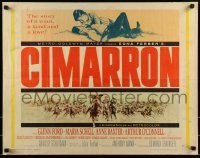 2j578 CIMARRON style B 1/2sh 1960 directed by Anthony Mann, Glenn Ford, Maria Schell, cool art!
