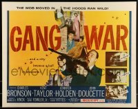 2j646 GANG WAR 1/2sh 1958 young mobster Charles Bronson in a city that is Hell in concrete!