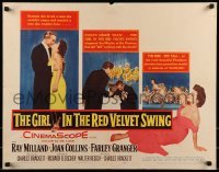 2j651 GIRL IN THE RED VELVET SWING 1/2sh 1955 art of Joan Collins as Evelyn Nesbitt Thaw!
