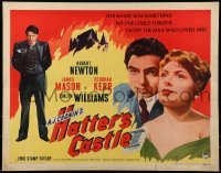 2j665 HATTER'S CASTLE style B 1/2sh 1948 artwork of two great new stars James Mason & Deborah Kerr!