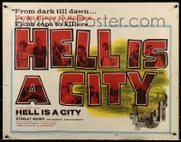 2j671 HELL IS A CITY 1/2sh 1960 Stanley Baker, temptation is a woman, murder is a man, white style!
